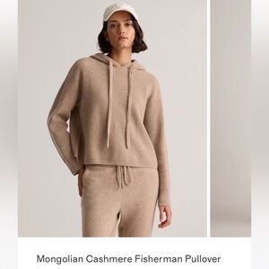 Quince Mongolian Cashmere Fisherman hoody - XS , in oatmeal